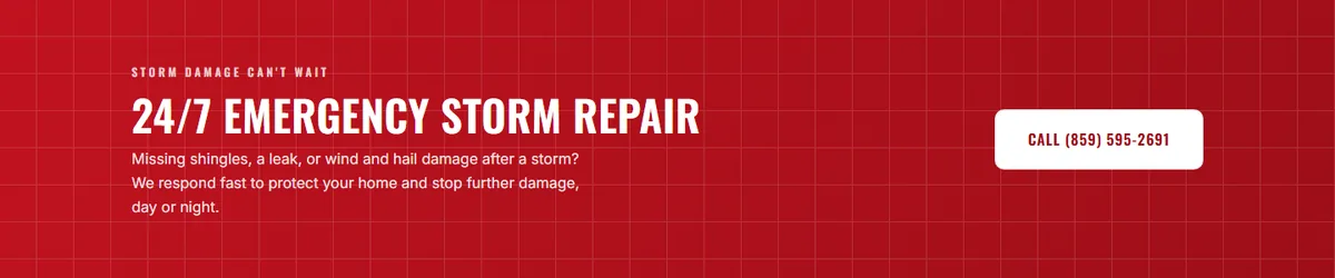 The thing that can't wait until Monday, on the Full Construction Roofing homepage.